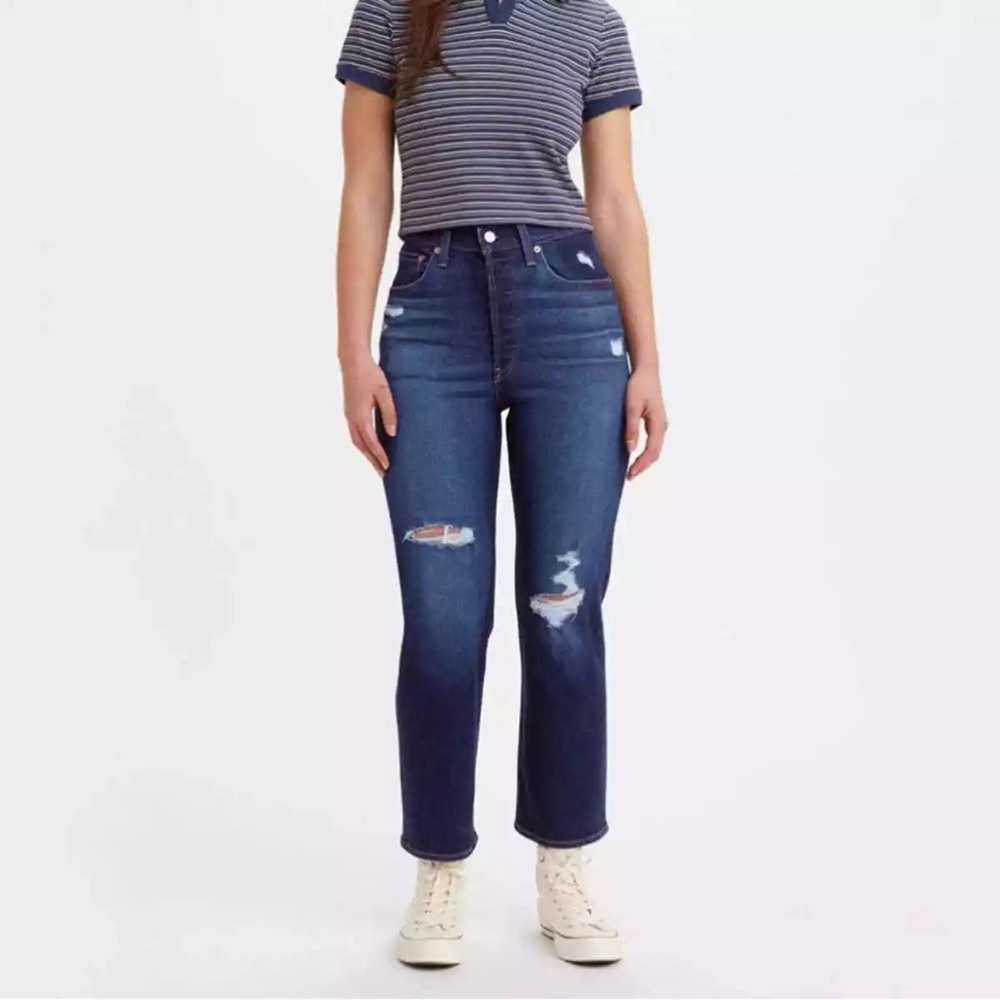 Levi's® Premium RIBCAGE STRAIGHT ANKLE WOMEN'S JEANS in Winter Breakdown NWT 28